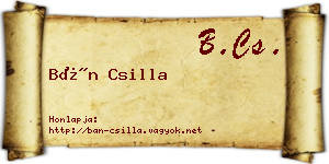 Bán Csilla névjegykártya